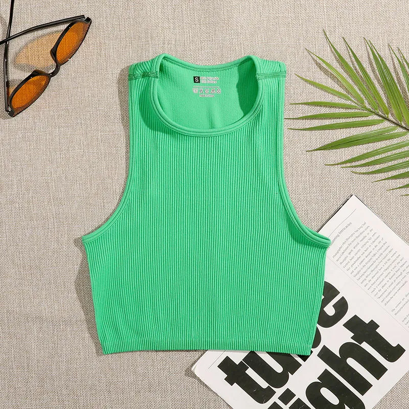 DressBetty - Solid Basic Seamless Streetwear Tank Tops