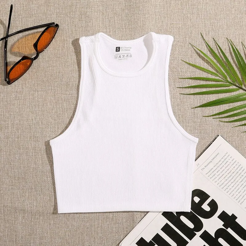 DressBetty - Solid Basic Seamless Streetwear Tank Tops