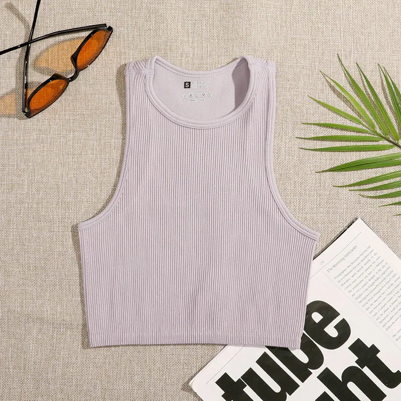 DressBetty - Solid Basic Seamless Streetwear Tank Tops