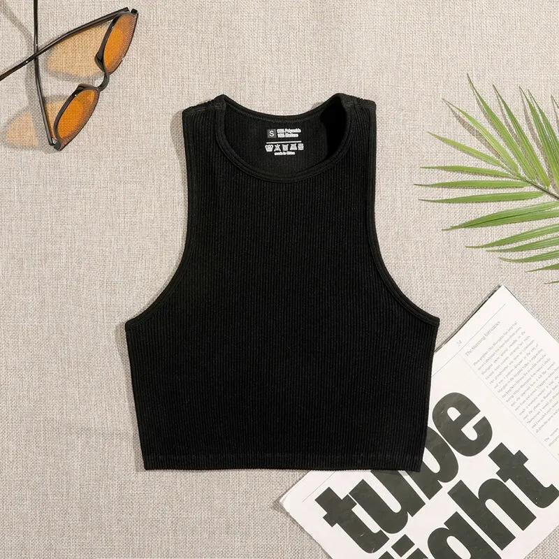 DressBetty - Solid Basic Seamless Streetwear Tank Tops