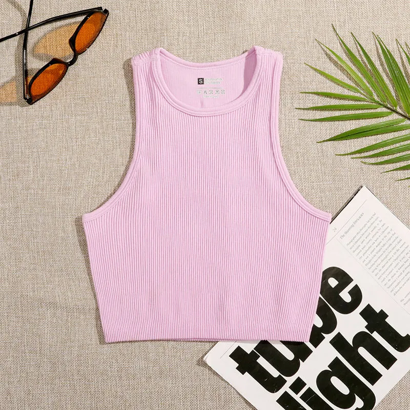 DressBetty - Solid Basic Seamless Streetwear Tank Tops