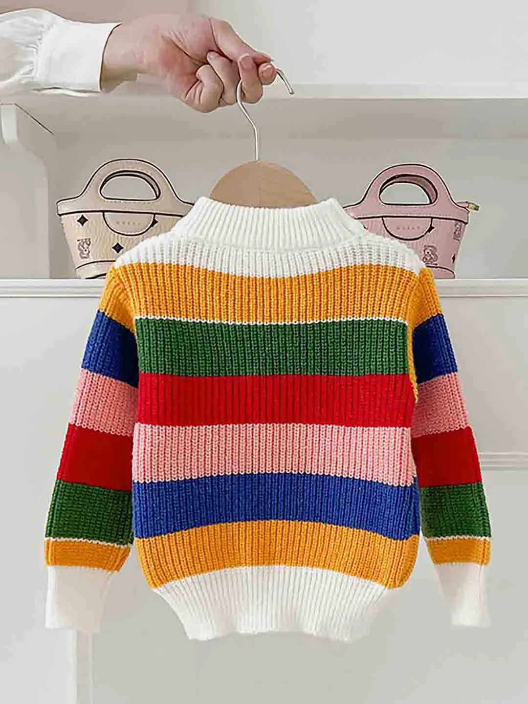 Little Surprise Box Multi Striped cardigan Sweater for Kids