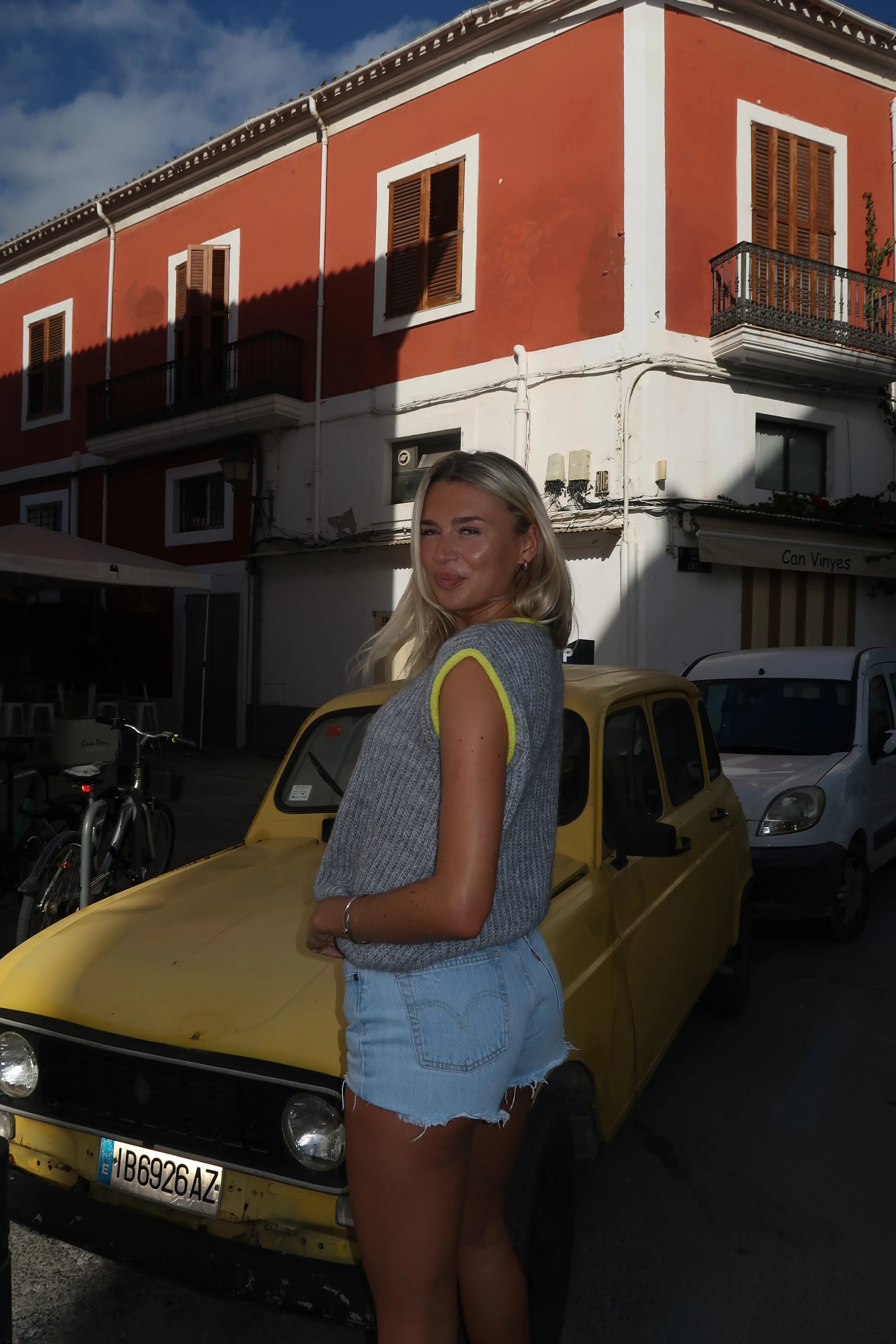 LOU LOU Neon Tank Grey and Yellow