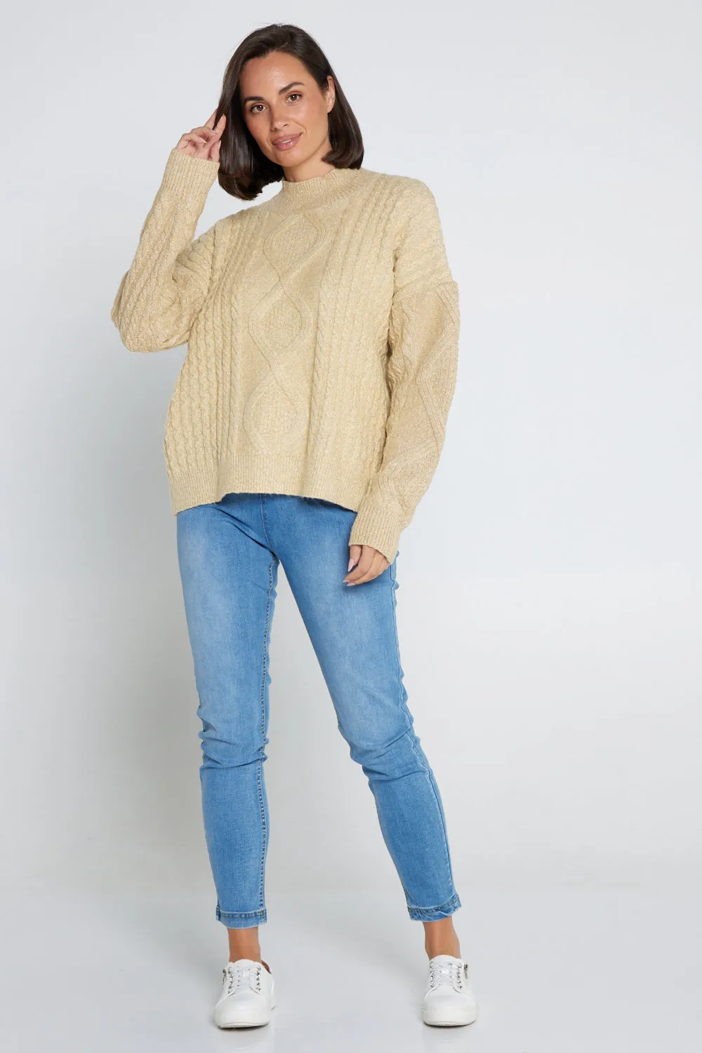 Miranda Cable Knit Jumper - Sand