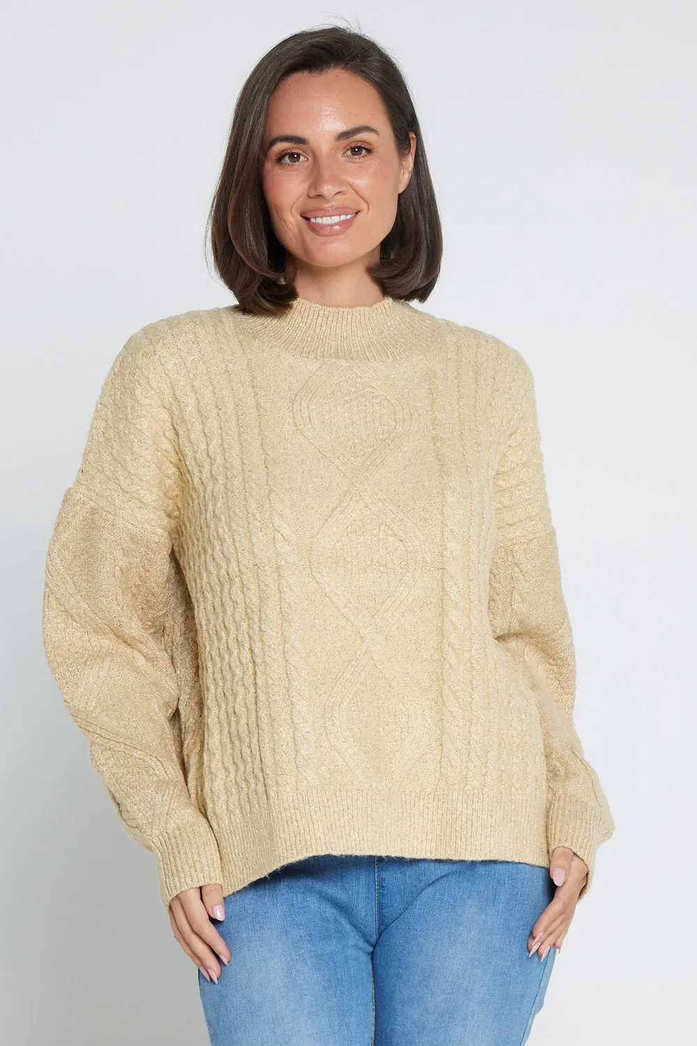 Miranda Cable Knit Jumper - Sand