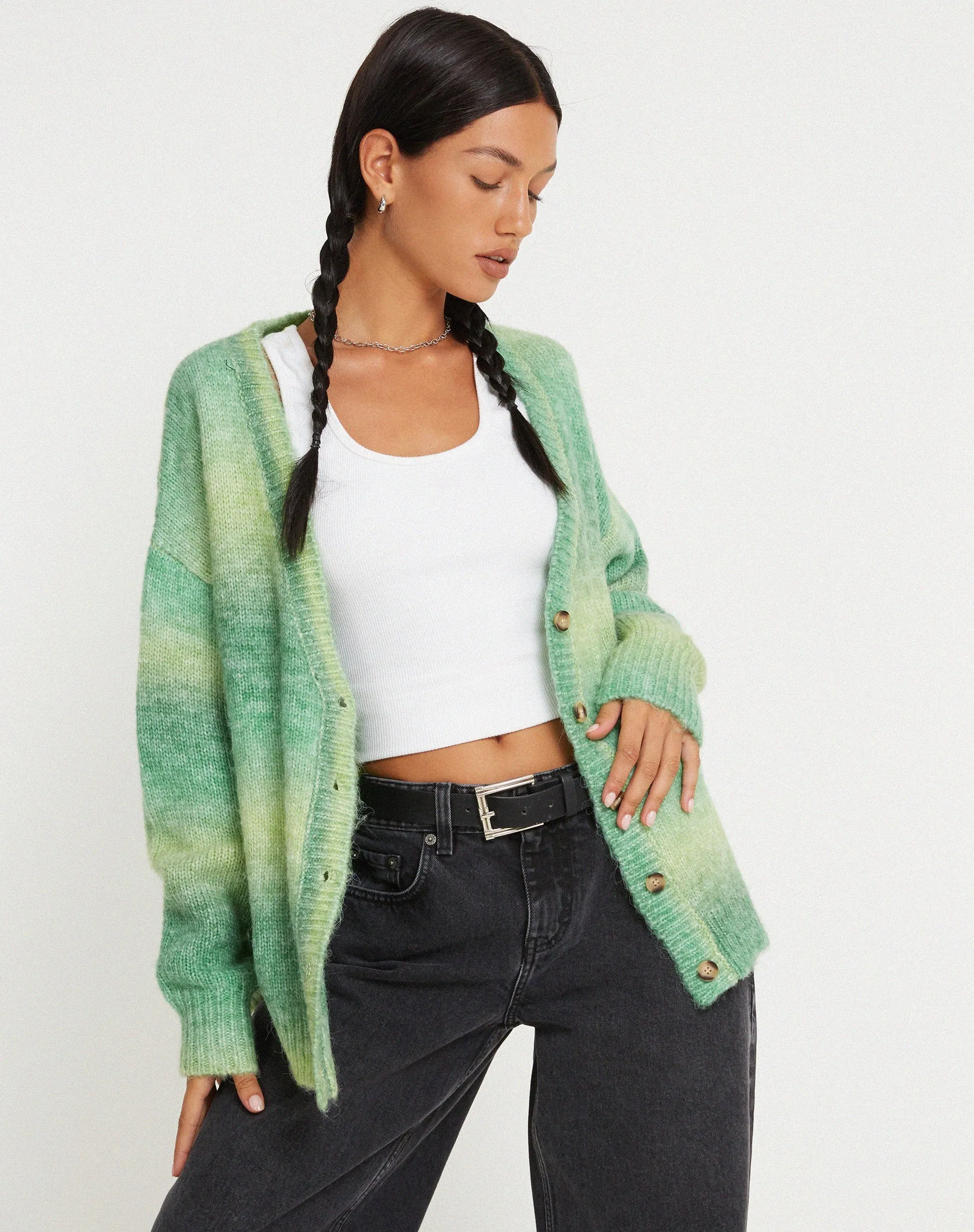 Uriela Cardi in Wool Green